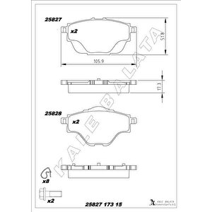 Arka Fren Balatasi Astra L-grandland-c4 Grand/spacetourer-c5 Aircross-p508-p5008-p308-p3008-ds4-ds7 290mm