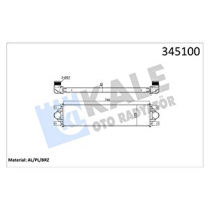 Turbo Radyatörü Intercooler Master Ii-iii-movano 2.5dci Al/pl/brz 738x175.3x40
