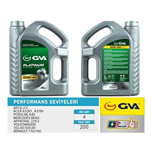 Motor Yaği 10w40 4 Lt Platinum Yari Senteti̇k Api Sl/cf