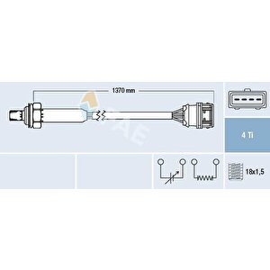 Oksi̇jen Sensörü Ota4n-5d1 Volvo S40 2.0t4 97-04 1362mm