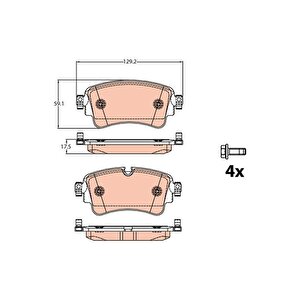 Arka Fren Balata Audi A4-a5-a7-q5-q7 2014 129.3x59x17.5