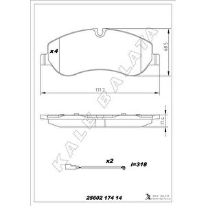 Ön Balata Ford Transit V363 14 -transit Custom 2.2 Tdci 12 Kablolu