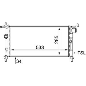 Radyatör Corsa B-tigra-combo 1.2-1.4-1.4 16v Kli̇masiz Mek 530x285x34