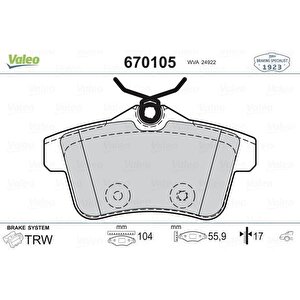 Arka Fren Balatasi Peugeot P3008 09 16 P5008 09 17 P508 10 18 P308 Gti-rzc 10 14 Citroen C4 09 16 Ds4-ds5 11 15