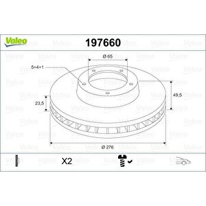 Ön Fren Aynasi Golf 7 12- Leon A3 13- Octavia 12- 276x23.5x9dl Havali