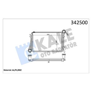 X Turbo Radyatörü Intercooler A3-caddy Iii-golf-jetta-octavia-superb-toledo 615x406.6x32 Al-pl-