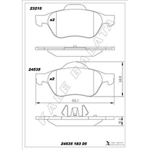 Ön Balata Megane Ii 02 Scenic Ii 02 Clio Iii 05 1.5dci 1.6 16v 2.0 16v