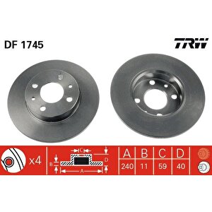 On Fren Diski Fiat 500 500c 07 Ti̇po-punto-tempra-panda-marea-bravo 96 Alfa Romeo 145-146-155 92 Ford Ka 08 12 240.5x11 4deli̇k