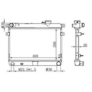 Radyator M131 Em-ym Brazi̇ng Mt 290x458x26