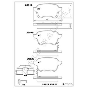 Arka Fren Balatasi Opel Corsa E 14 19 Adam 14 19 15 Jant Rpo J67 Fiat Egea 16 500l 13 264mm