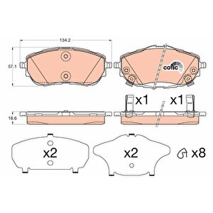 Ön Fren Balata Toyota Auris. Corolla 1.33l 1.6l 1nr-fe 1zr-fae Nre180 Zre181 Zre185 12- / 1.4l 1nd- Ftv Nde180 12-