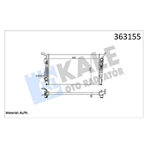 Brazing Versi̇yonu Kl346205 Dacia Duster 1.5dci K9k 892-894-896-898 4x4 110hp 10 Ac Mt Mekan İk 630x378x24 Su Radyatörü