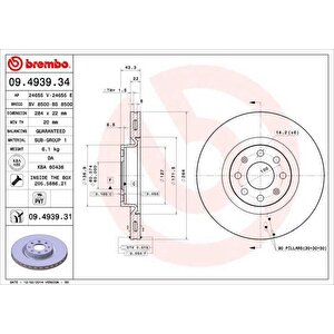 Ön Fren Aynasi Corsa D 07 Corsa E 14 Adam 13 Punto Evo-grande Punto 05 284x22x6dlxhavali 15 İnç 55702646
