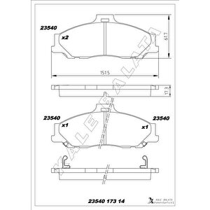 Ön Balata Ranger 2.5 D Td 4x4 99 3.0 Tdci̇ 05 Mazda B Seri̇si̇ 2.5 D Td 98 Gdb3353