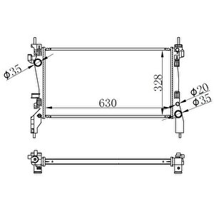 Radyatör Mekani̇k Fiorino 1.3 Mtj 08 625x359x34