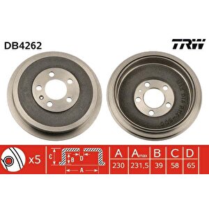 Fren Kampanasi Arka Roomster 1.2 Tdi-1.4-1.4 Tdi-1.6-1.9 Tdi 06 Octavi̇a 1.4-1.6-1.9 Tdi 96-10