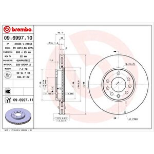 Ön Fren Aynasi Vectra B 96 02 Saab 9-2/9-3 93 03 288x25x7dlxhavali 32025723-569357-93182306