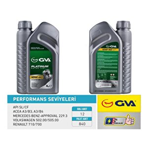Motor Yaği 10w40 1 Lt Platinum Yari Senteti̇k Api Sl/cf