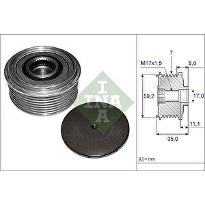 Alternatör Kasnaği Rulmanli Transi̇t 2.4 Tdci 00-06 Alternatör Oem No İçi̇n: 2c1t10300ba
