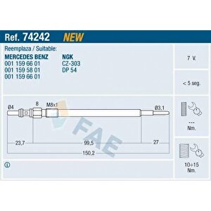 Kizdirma Bujisi Mercedes Om640 Om642 Om651 W176 W204 W205 C218 W211 W212 W164 W221 W639 W447 B906
