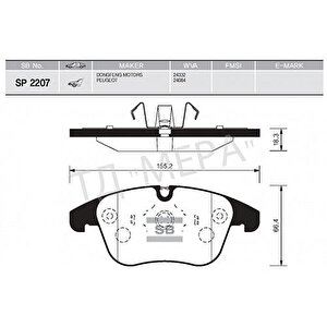 Ön Fren Balata Citroen C5 08- / Peugeot 407. 508 09- / Jaguar S-type 99-07 / Xf 08-