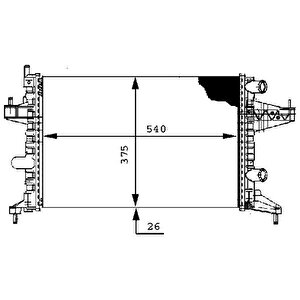 Radyatör Corsa C-combo-tigra 1.0-1.2-1.2 16v-1.4-1.4 16v Ac Kli̇masiz Mek 545x359x23 1300236-9201955-25555161-24445162