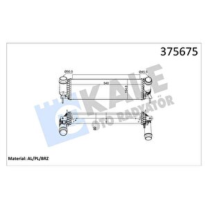 Turbo Radyatörü Intercooler Nissan Navara Np300 2.3 Dci 15 Mercedes X-class 2.3 3.0d 15 Brazing 80mm