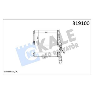 Kalori̇fer Radyatörü Partner-berlingo 1.9d-2.0hdi 97-08 -p306-xsara-xantia-zx 1.6-1.8-2.0-1.4hdi-1.5d 97-05 Beher Ti̇pi̇