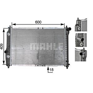 Su Radyatörü Chevrolet Aveo-kalos 1.4 Otomati̇k Al/pl/brz 600x418x16