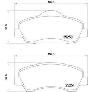 Ön Fren Balatasi Peugeot P301 12 P308 13 Citroen C-elysee 12 C4 14 266mm