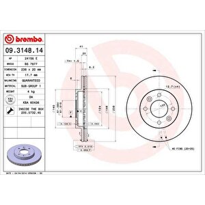Ön Fren Aynasi Küçük Renault R9-r11-r19-r21 Clio I 91 96 Clio Ii 98 Clio Symbol 00 09 Kangoo 97 Megane I 96 Symbol Ii 08 238x20.1 Havali 4 Deli̇k