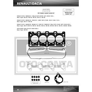 Üst Takim Contasi Clio-kng-mgn-logan-sandero 1.5dci K9k 712-714-718-724-760 Teflon Keçeli̇ Sub.las