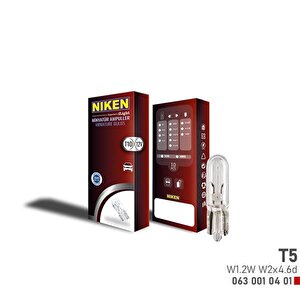 Niken T5 Minyatur Ampul W1.2w W2x4.6d 12v 10lu