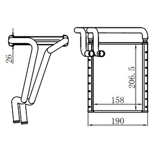 Kalori̇fer Brazi̇ng Heater 158x216.5x26 Elantra 1.6crdi̇/1.6i̇ - İ30 / Ceed 2010 77652