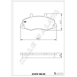 Ön Balata Ford Transi̇t T12 2.0 2.5 Di 2.5td 2.5 Tdi̇ 88-03.00 Çap 138.8- 64 -18.8 Kale 21470a0000kd11