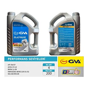 Motor Yaği 5w30 4 Lt Platinum Parti̇küllü-dpf Tam Senteti̇k Api Sn/cf