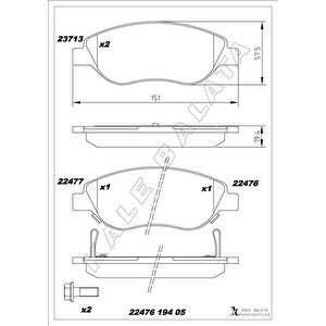 On Balata Fiat Egea 15 1.4 1.5 T4 Hibrit 1.6 D K:19 Mm G:151.1 Mm Büyük Ti̇p