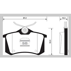 Arka Fren Balata Renault Clio 05- / Kangoo/ Modus/ Fluence/ Megane Scenic / Citroen Berlingo 99- / C2 C3 C4 03- / Ds4 11- / Peugeot 307 00- / 308 07- / Partner 96- /vw Polo Classic 95-01