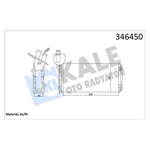 Kalori̇fer Radyatörü Vw Transporter T4 1.9d-td-2.0d-2.4d-2.5d-td Arka 306x157x42 Ac /-