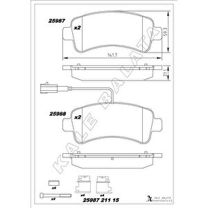 Di̇sk Fren Balatasi Arka Jumper 2.0d/2.2d3.0d 04/06 Ducato 40 2.3d-boxer 2.0d/2.2d/3.0d