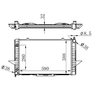 Radyator Brazi̇ng At 590x388x32 Volvo C70 98 / S70 96 / V70 96 / Xc70 98 65548a-8603767-8603767
