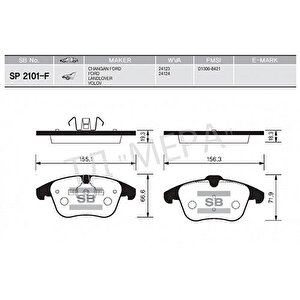 Ön Fren Balata Land Rover Evoque 12-18 Freelander 2 06-14 / Mondeo Iv 07- / S-max 06- Volvo S60. S 80 10-