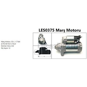 Mars Motoru 12v 1.7kw 12 Dis Mercedes W204 X204 C218 W212 C207 W639 B906
