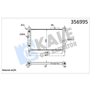 Su Radyatörü Opel Astra F 1.4i 1.6i 2.0i 1.7d 93-98 At Nac Mekani̇k 538x359x32 90443392