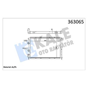 Brazing Versi̇yonu Kl128000 Renault Megane I Ba0/1 1.4i̇ 16v 96 03 Mt Mekani̇k 585x398x34 Su Radyatörü