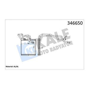 Kalori̇fer Radyatörü Nissan Qashqai 1.6l Hr16de J10 06-13/ 2.0l Mr20de J10 Jj10 07-12/ 1.5l Dci K9k D Izel J10de 06-13 / X-trail 2.0l M9r T31 Dizel 07- / 2.0l Mr20de T31 07- - Alemi̇nyum