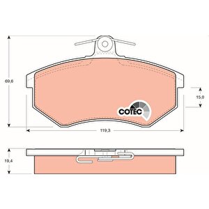 Ön Balata Passat 1.8 88-96 Audi 80 A41.6 1.9tdi̇ 95-10 119.3x69.6x19.4 Mm Gdb854