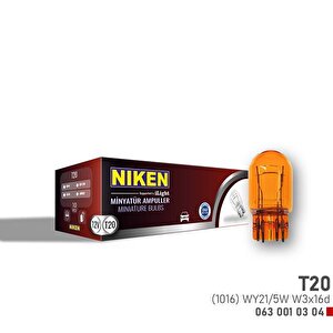 Niken T20 Di̇psiz Ampul 1016 Wy21/5w Amb W3x16d 10lu