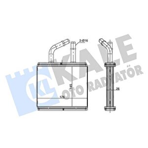 Kalori̇fer Radyatörü Mazda 323 Familia 1.5l Z5 16v Dohc Ba12 96-98 / Lantis 1.8l Bp Dohc Ba14 96-98 - Alemi̇nyum