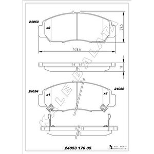 Ön Fren Balata Honda Civic 1.6l R16a2 Vtec Sedan Fd6 06-11 / 1.8l R18a2 Fd7 06-